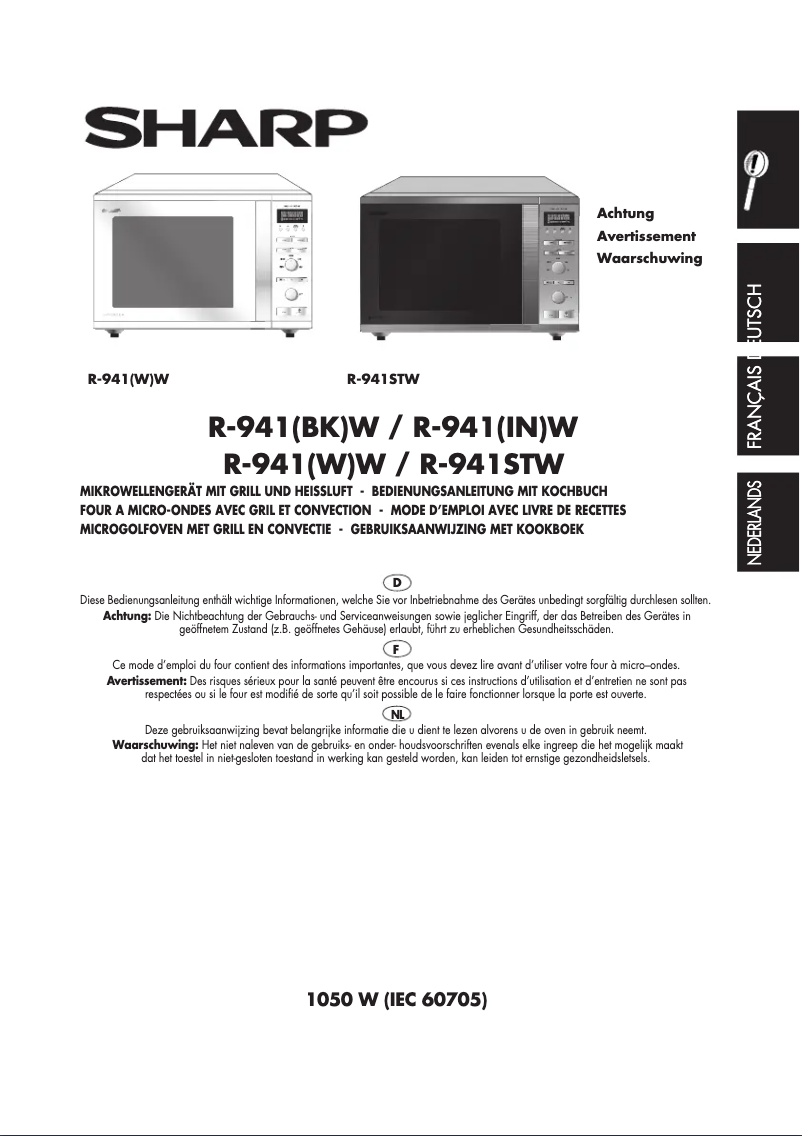 Page 1 de la notice Manuel utilisateur Sharp R-941