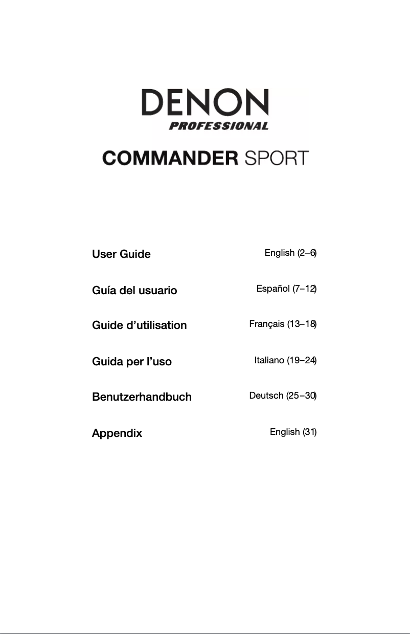 Page 1 de la notice Manuel utilisateur Denon Commander Sport