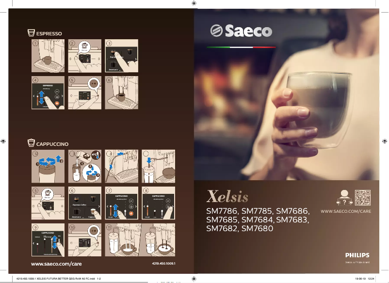 Página 1 del manual Guía de inicio rápido Philips Saeco Xelsis SM7685