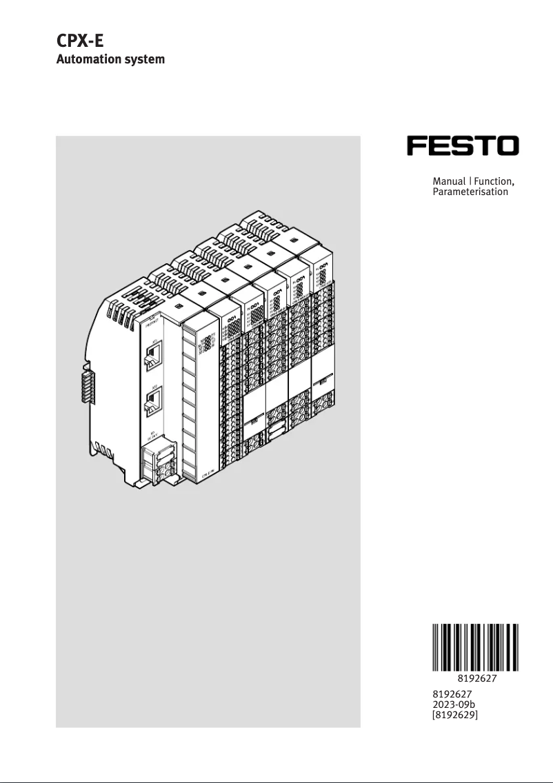 Image de la première page du manuel de l'appareil CPX-E-CEC-C1-PN