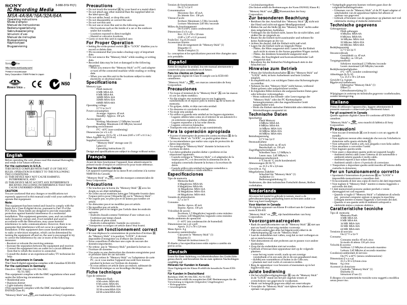 Page n°1 - Manuel utilisateur Sony DCR-TRV320