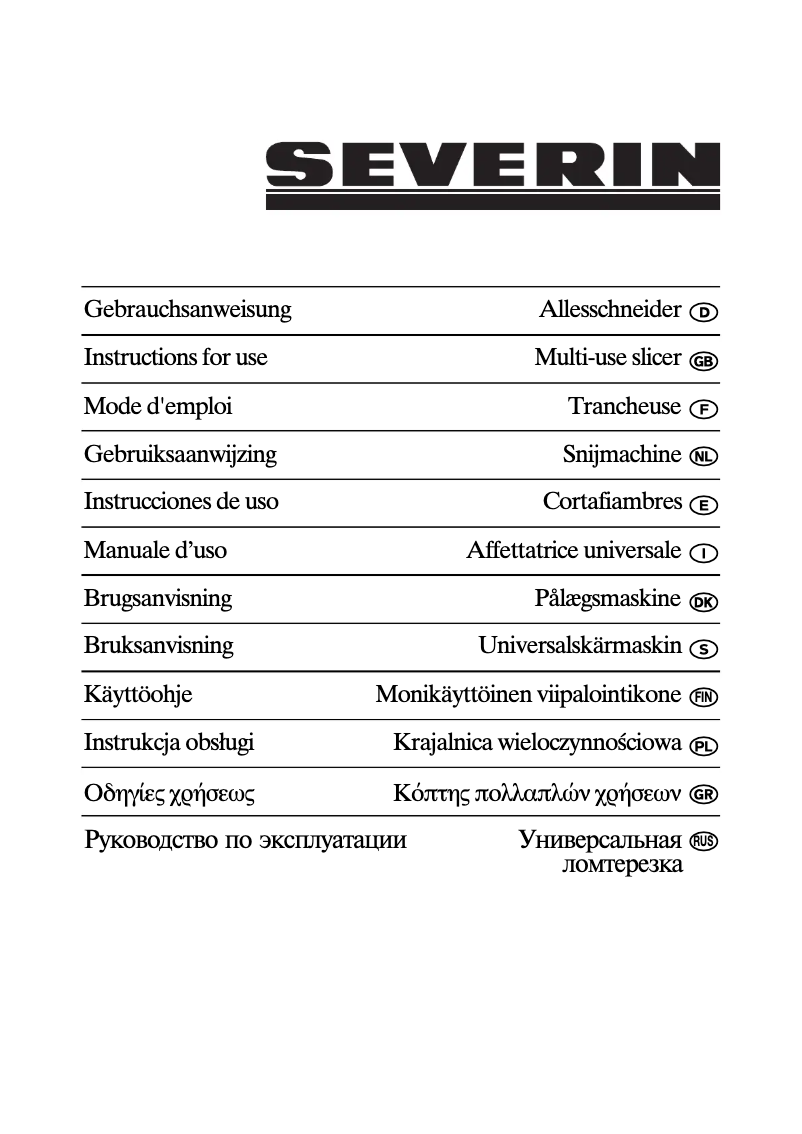 Page 1 of the manual User Manual Severin AS 3947