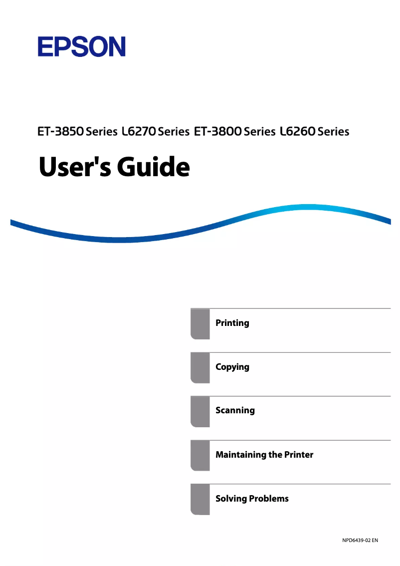 Page n°1 - Manuel utilisateur Epson EcoTank L6268