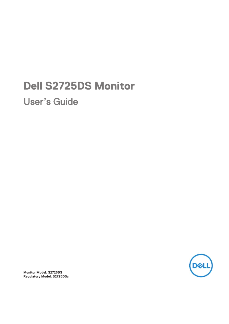 Page 1 de la notice Manuel utilisateur Dell S2725DS