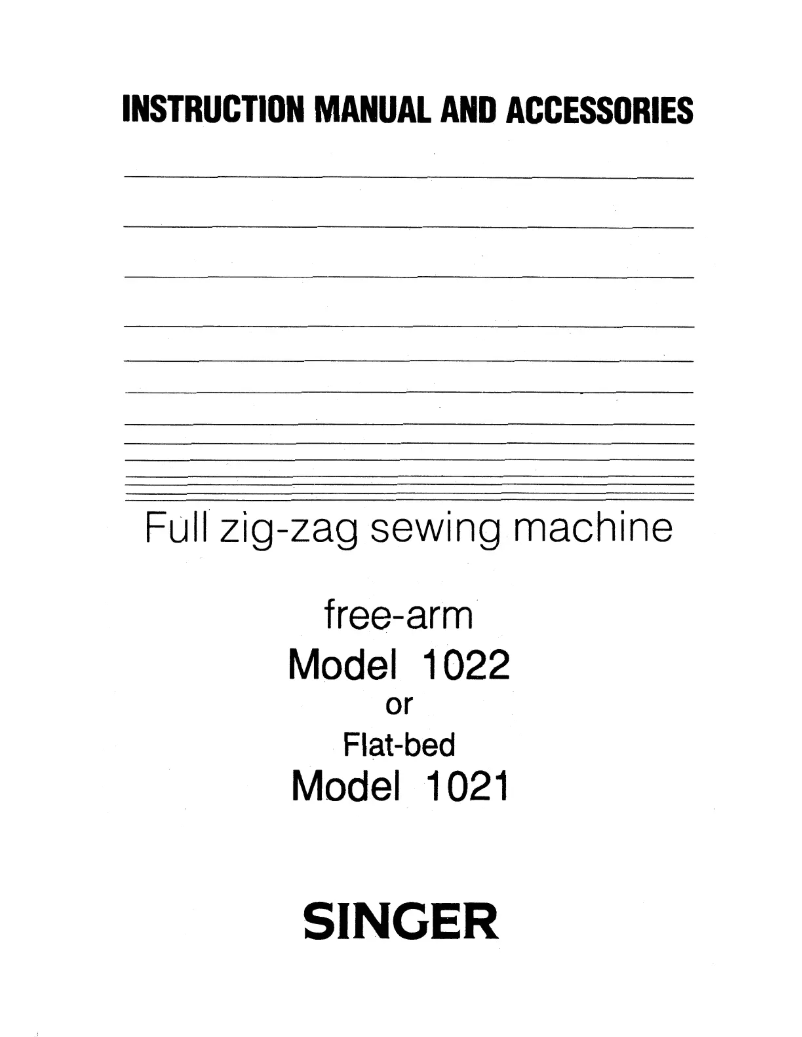 Page 1 de la notice Manuel utilisateur Singer 1022