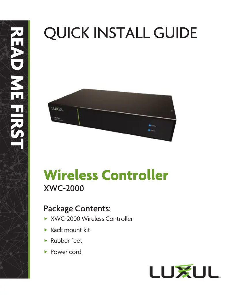 Page n°1 - Manuel utilisateur Luxul XWC-1000