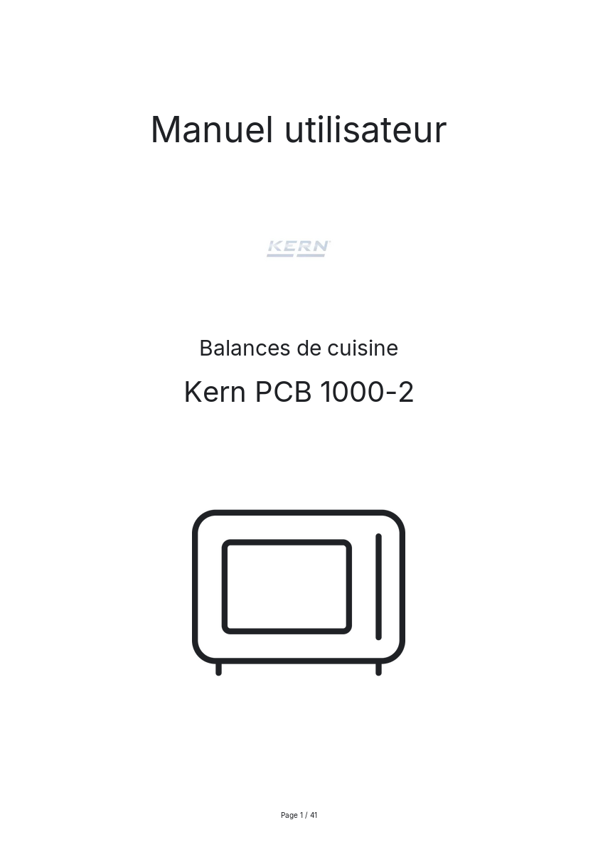Image de la première page du manuel de l'appareil PCB 1000-2