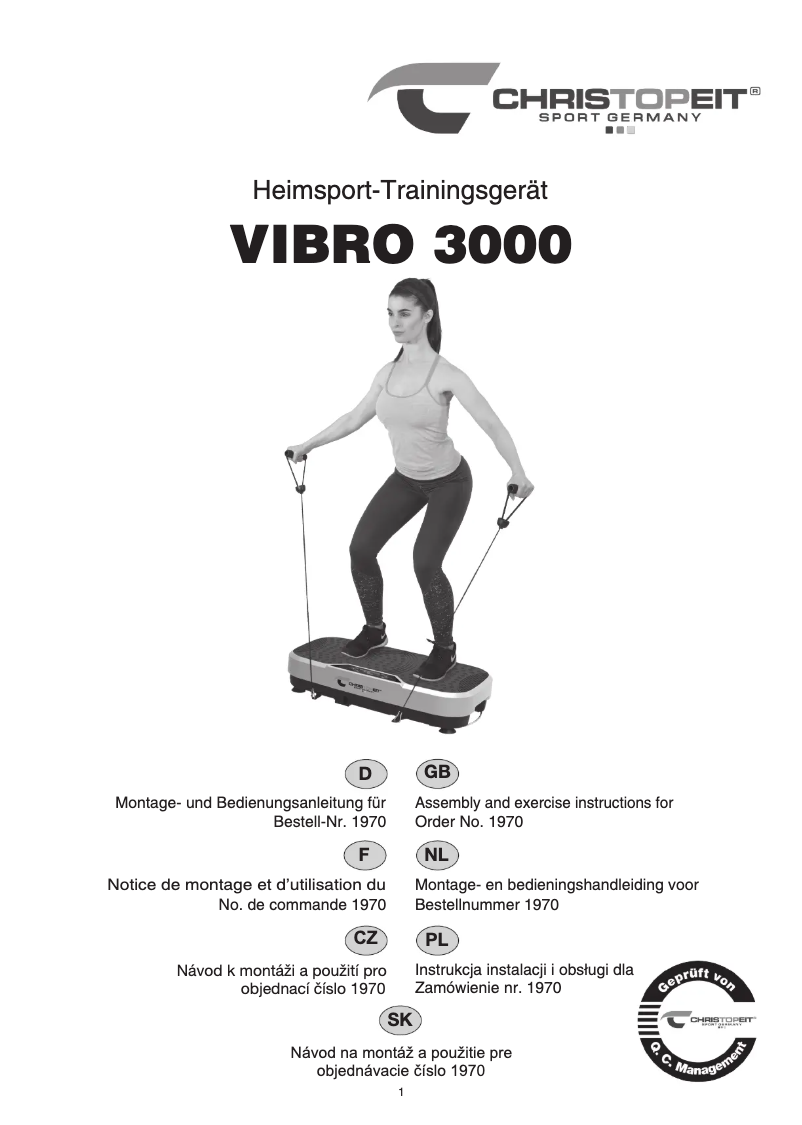 Page n°1 - Manuel utilisateur Christopeit VIBRO 3000