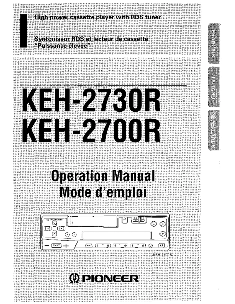Image de la première page du manuel de l'appareil KEH-2730R