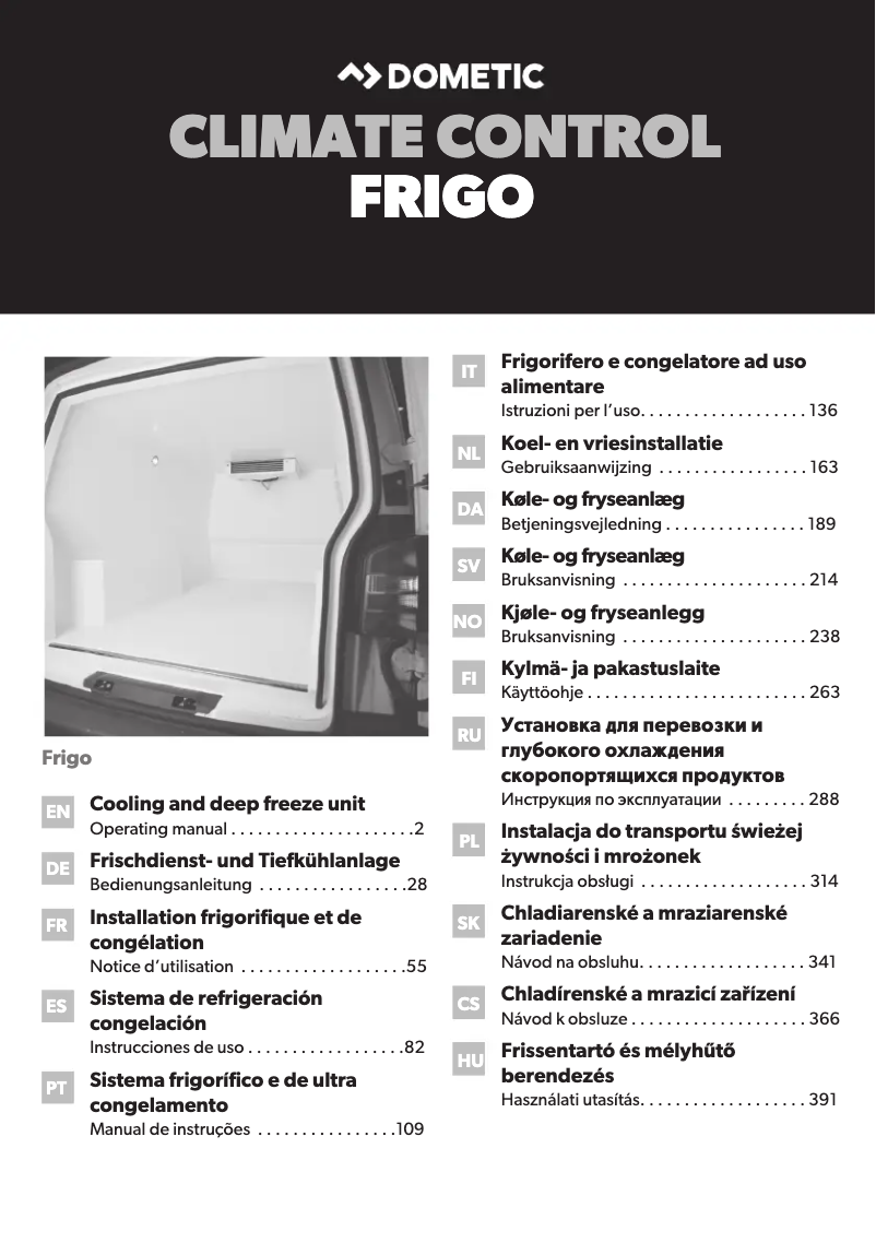 Page 1 de la notice Manuel utilisateur Dometic Frigo EVAP404A