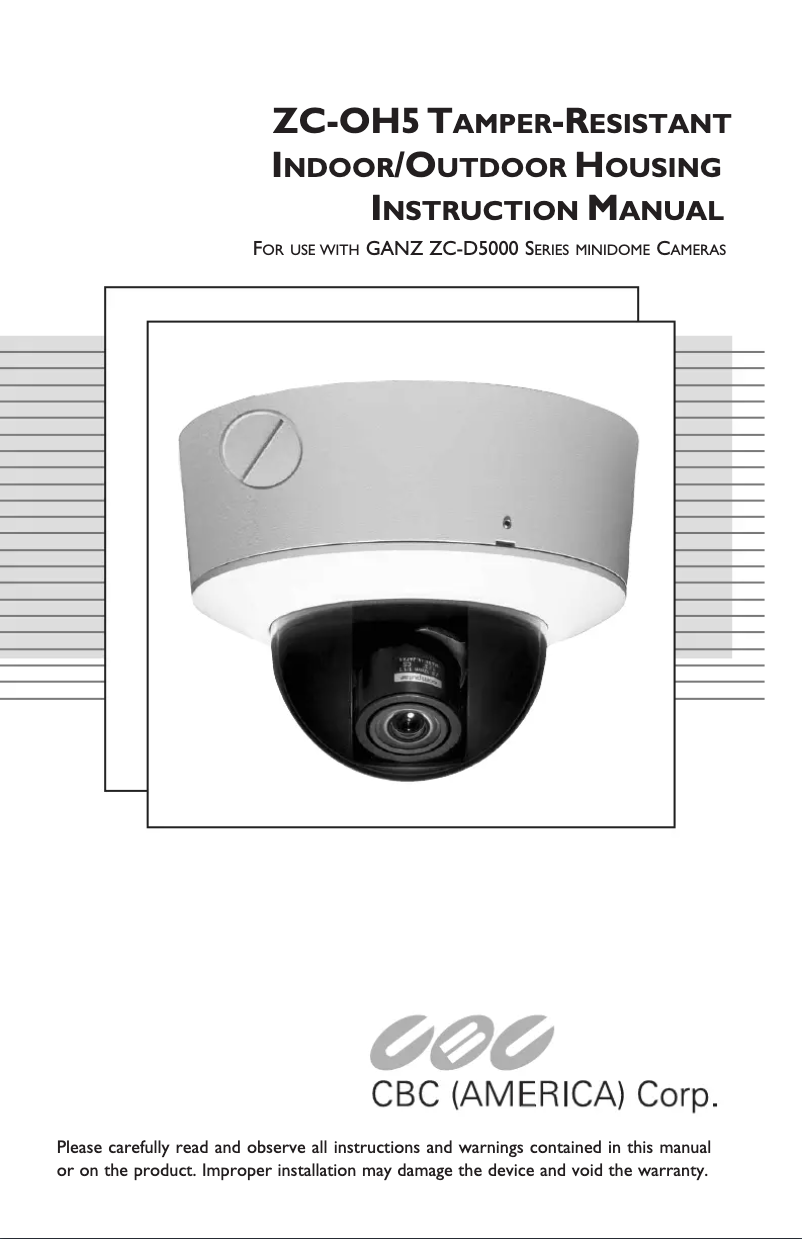 Page 1 de la notice Manuel utilisateur Ganz ZCOH5-D25NXA