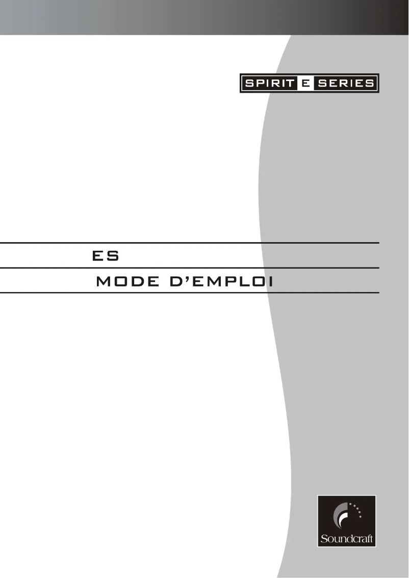 Page n°1 - Manuel utilisateur Soundcraft Spirit E Series