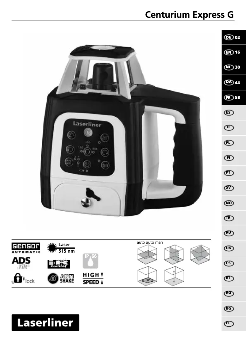 Page 1 de la notice Manuel utilisateur Laserliner Centurium Express G 210 S