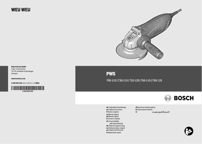 Page 1 de la notice Manuel utilisateur Bosch PWS 720-115