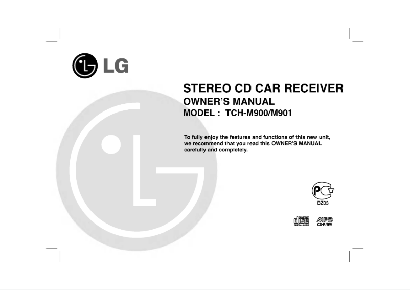 Page 1 de la notice Manuel utilisateur LG TCH-M901