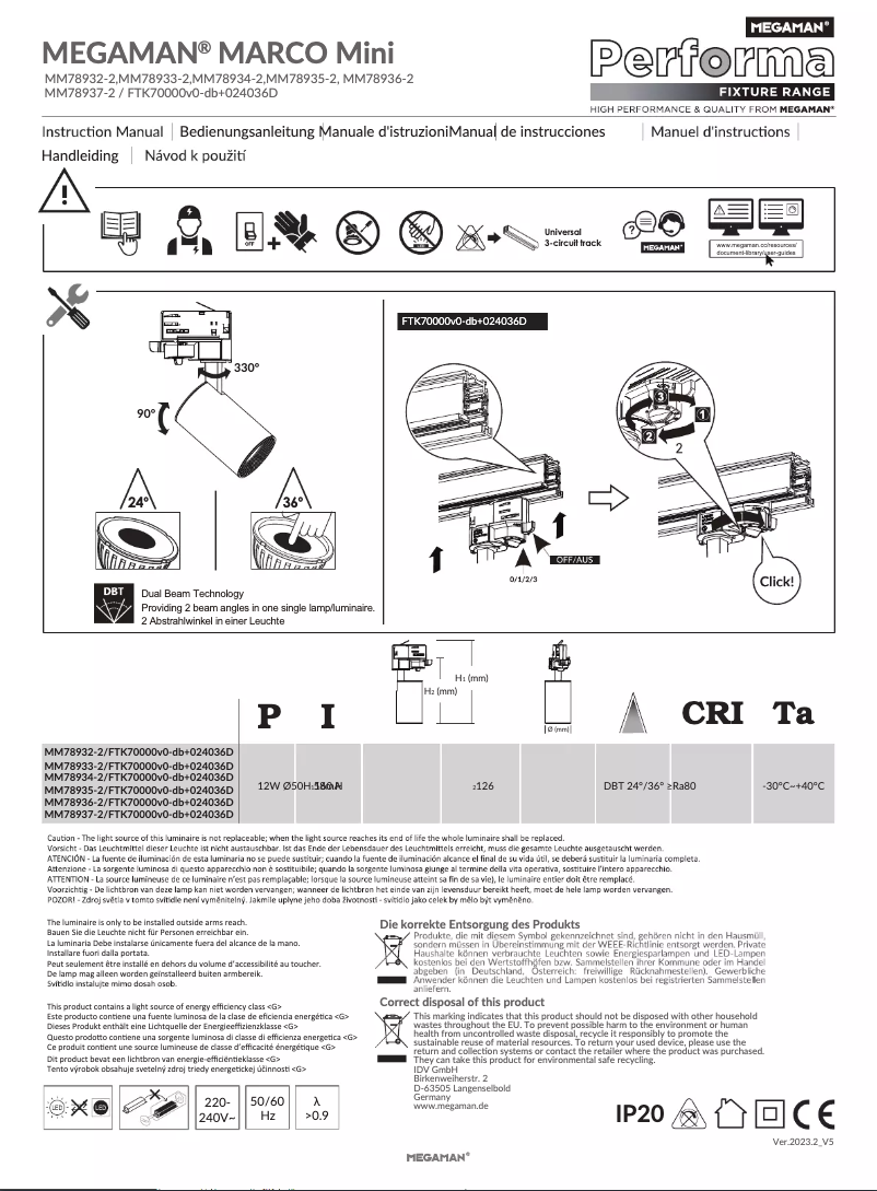 Imagen de la primera página del manual del dispositivo Marco Mini MM78936