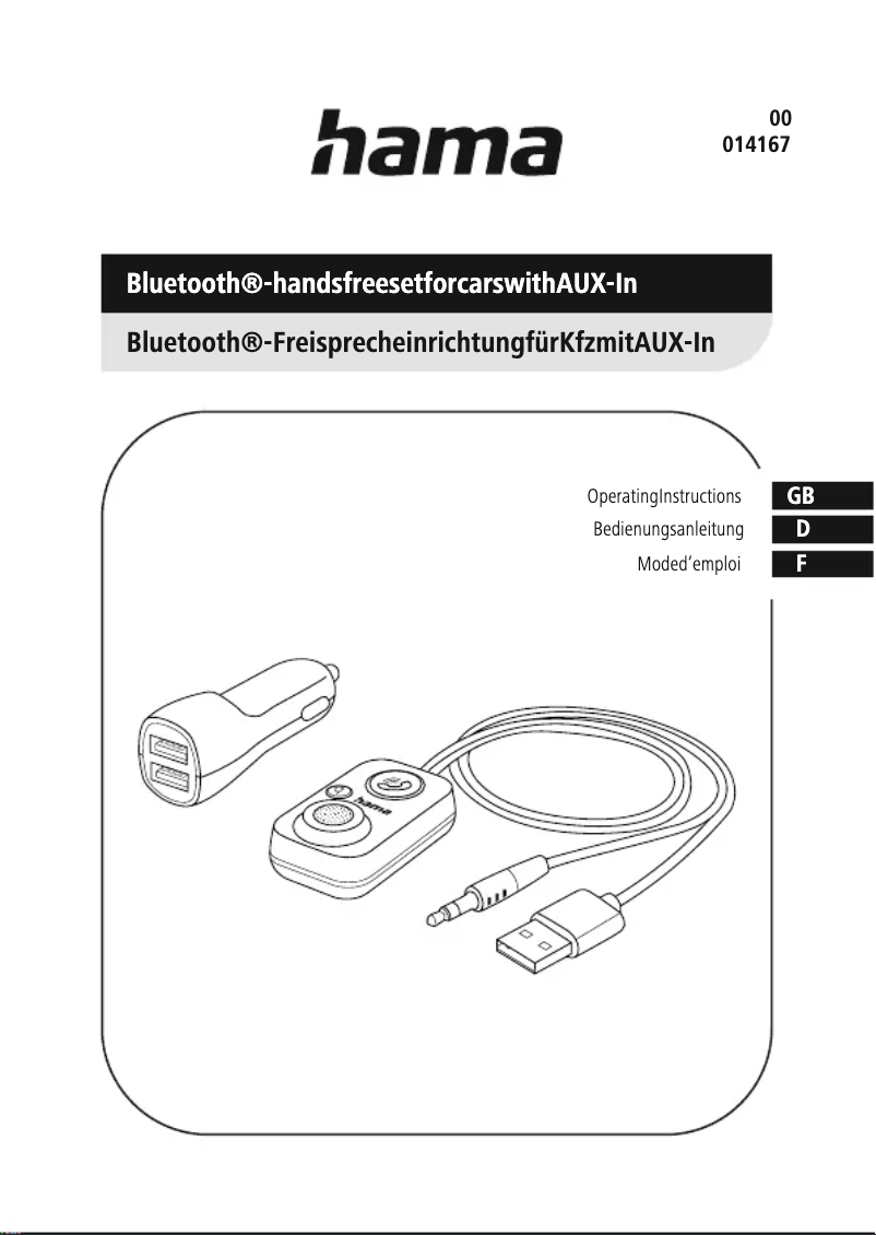 Image de la première page du manuel de l'appareil 014167