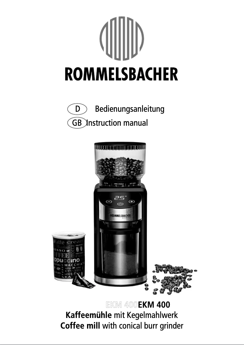 Página 1 del manual Manual de usuario Rommelsbacher EKM 400