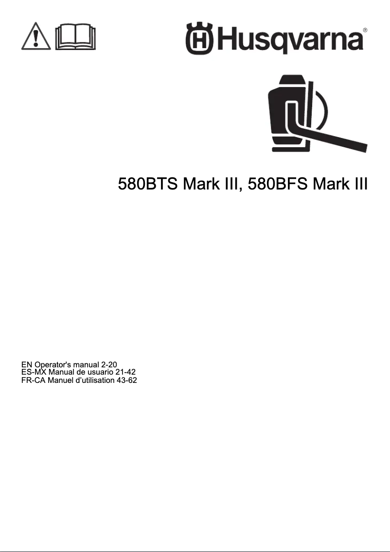 Page 1 de la notice Manuel utilisateur Husqvarna 580BFS