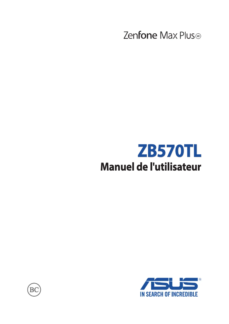 Image de la première page du manuel de l'appareil ZenFone Max Plus