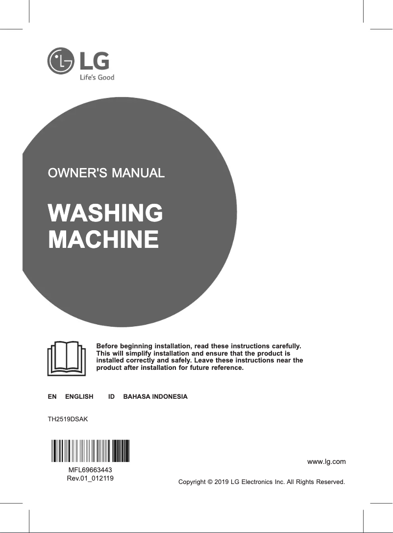 Image de la première page du manuel de l'appareil TH2519DSAK