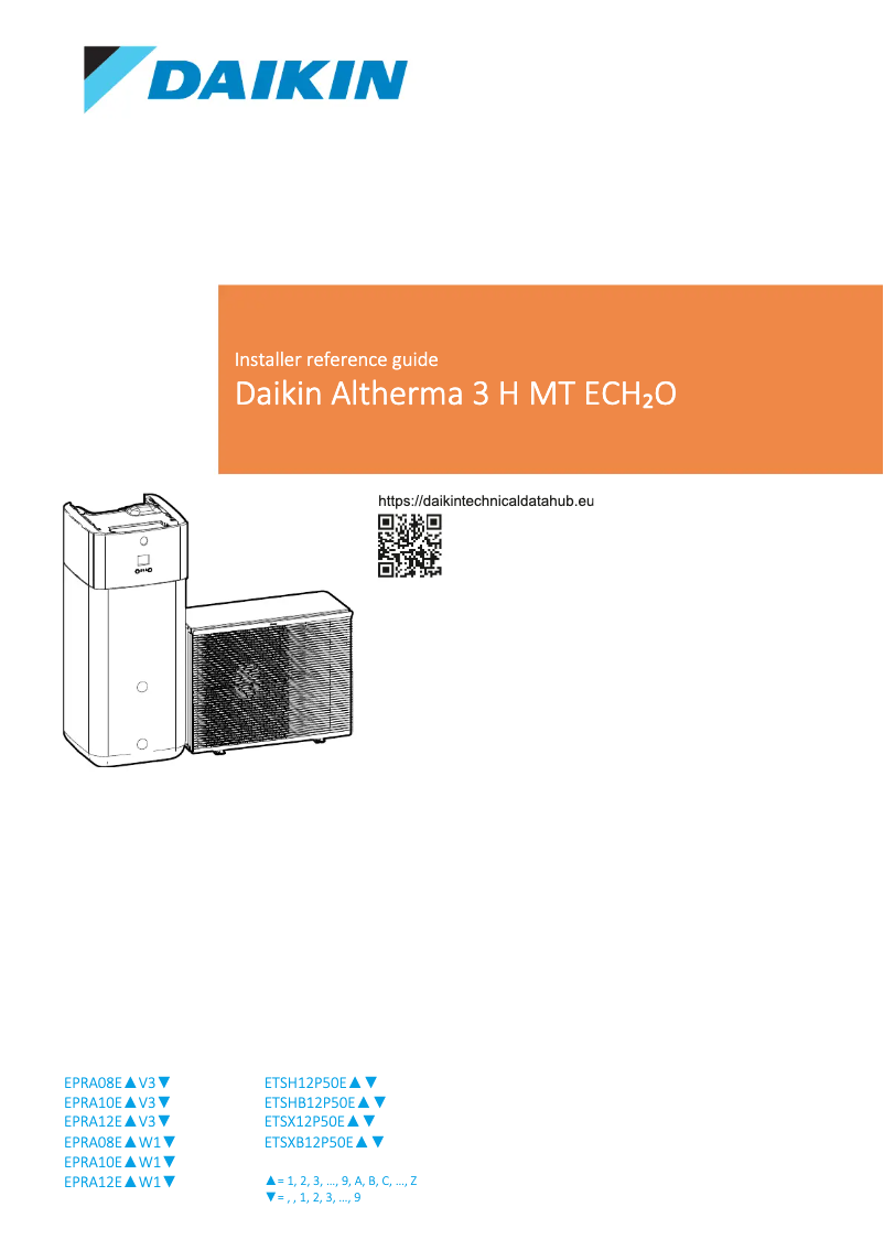 Page 1 de la notice Manuel utilisateur Daikin EPRA10EAV3