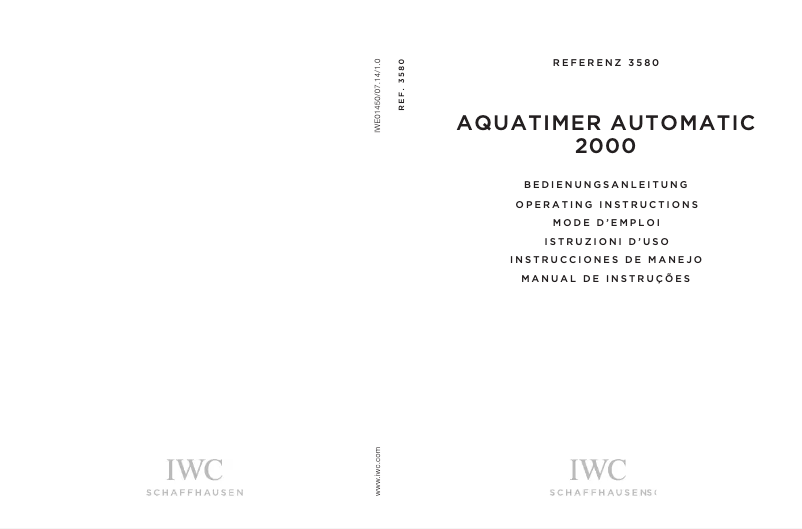 Página 1 del manual Manual de usuario IWC Aquatimer Automatic 2000 3580