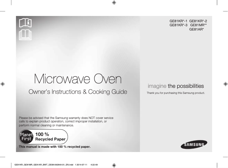 Page n°1 - Manuel utilisateur Samsung GE81ARW