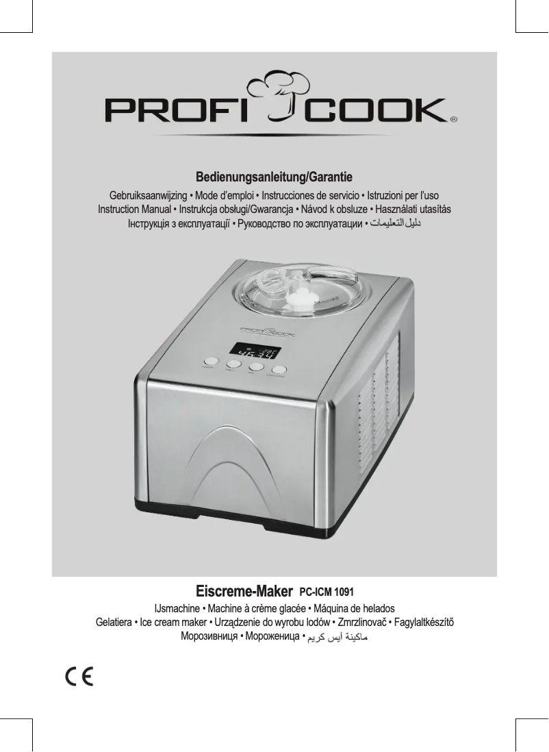 Page 1 de la notice Manuel utilisateur ProfiCook PC-ICM 1091