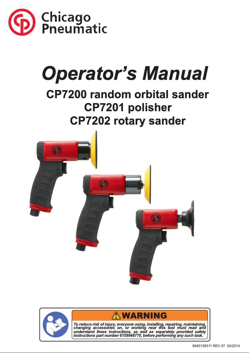 Page n°1 - Manuel utilisateur Chicago Pneumatic CP7201