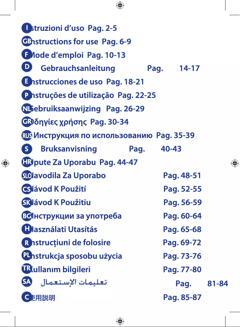 Page 1 de la notice Manuel utilisateur Chicco Eletta