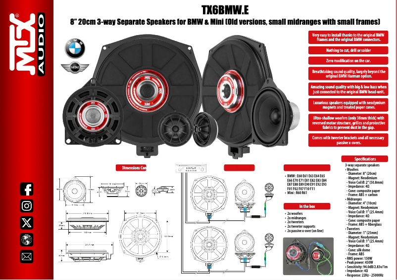 Page n°1 - Fiche technique MTX Audio TX6BMW.E