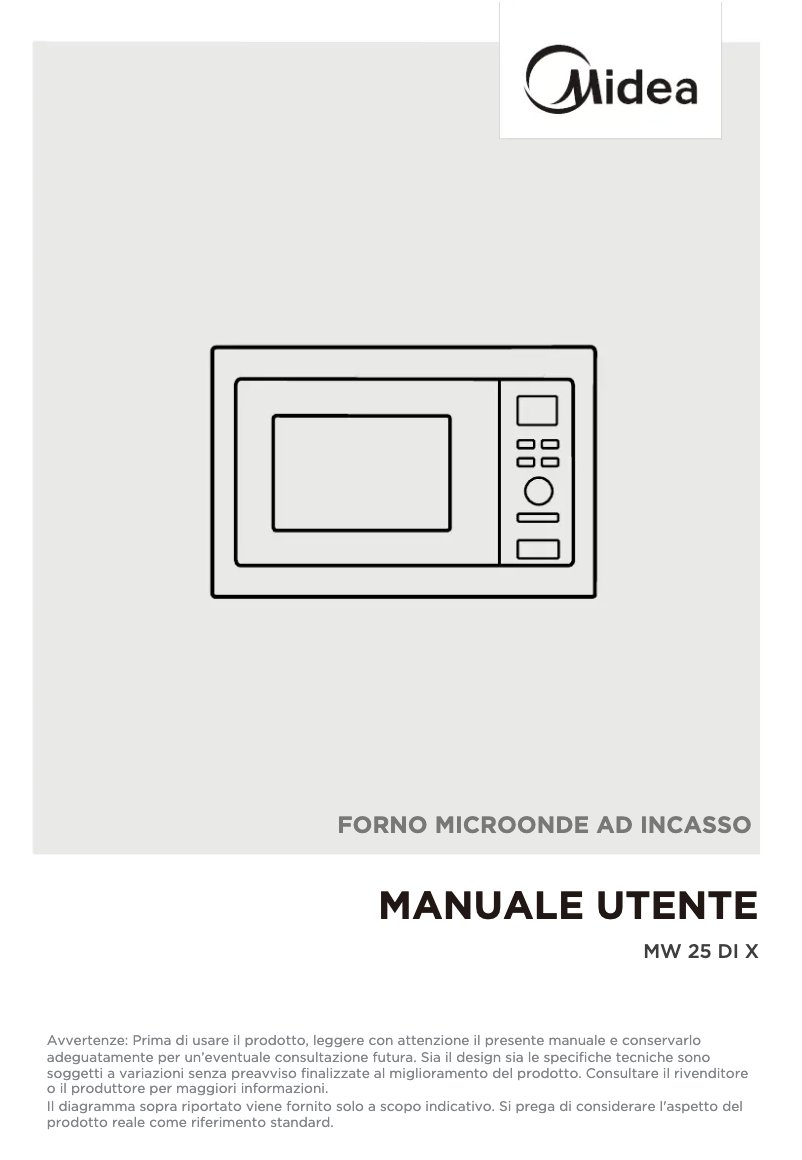 Page n°1 - Manuel utilisateur Midea MW 25 DI X