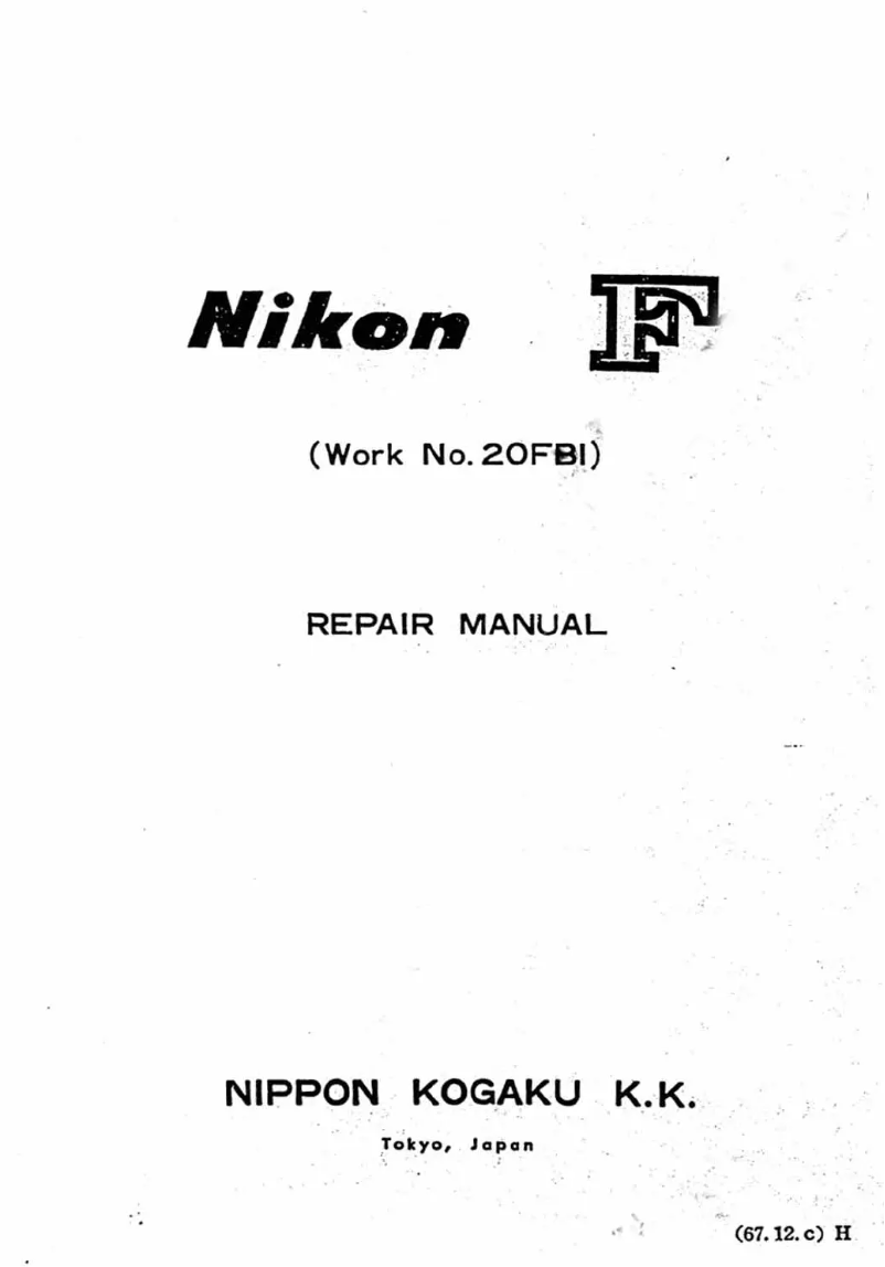 Page n°1 - Instructions / montage Nikon F