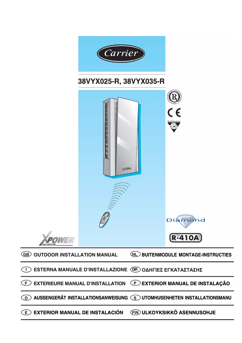 Page 1 de la notice Manuel utilisateur Carrier 42ADF025