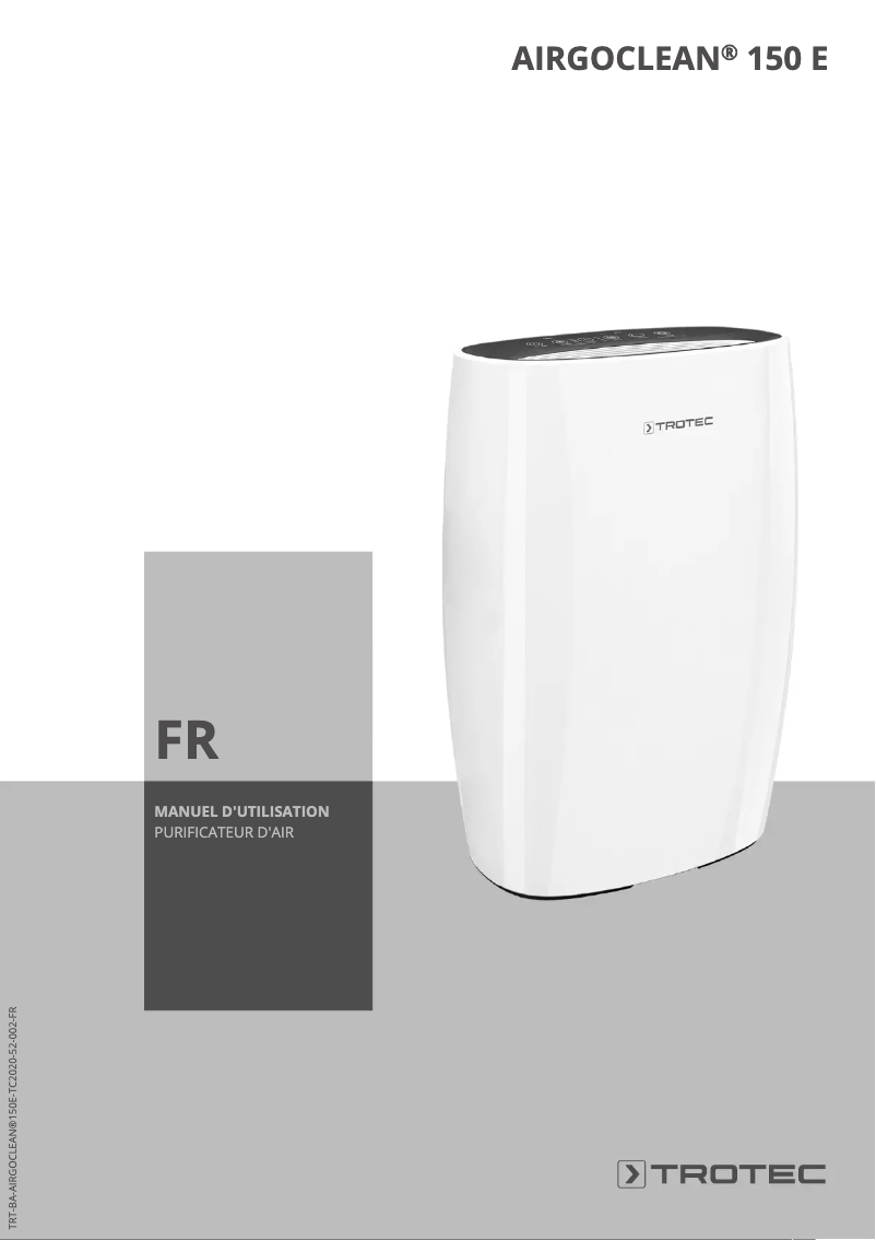 Page n°1 - Manuel utilisateur Trotec AirgoClean 150 E
