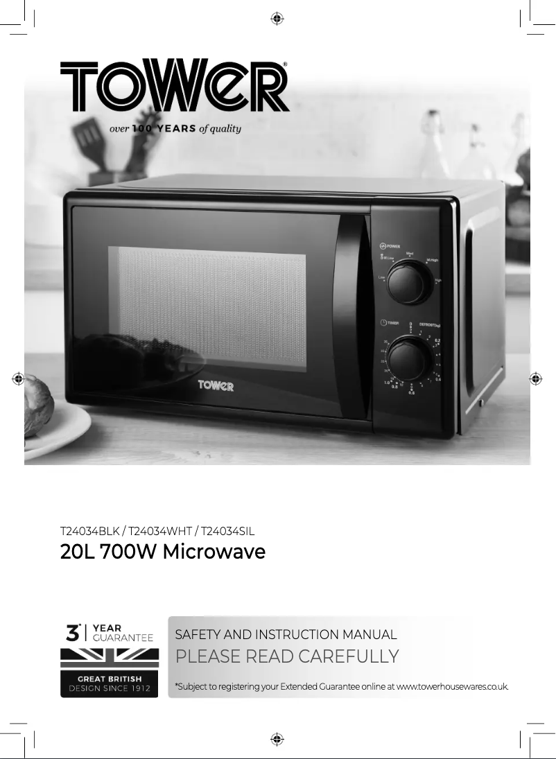 Page 1 de la notice Manuel utilisateur Tower T24034