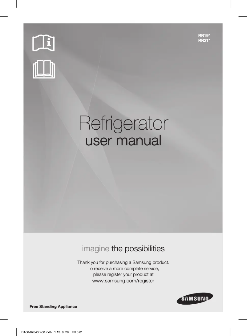 Page 1 de la notice Manuel utilisateur Samsung RR21J3146UT