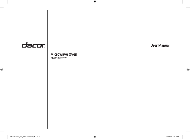 Image de la première page du manuel de l'appareil DMO30U970SS
