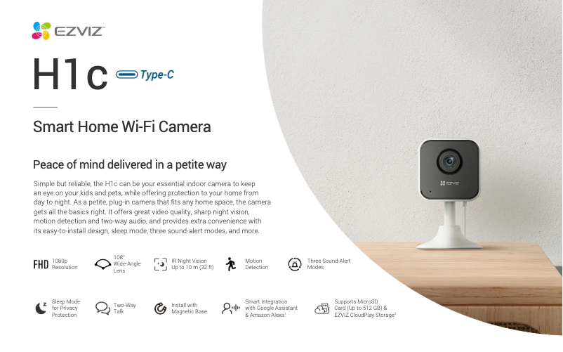 Página 1 del manual Ficha técnica EZVIZ H1c