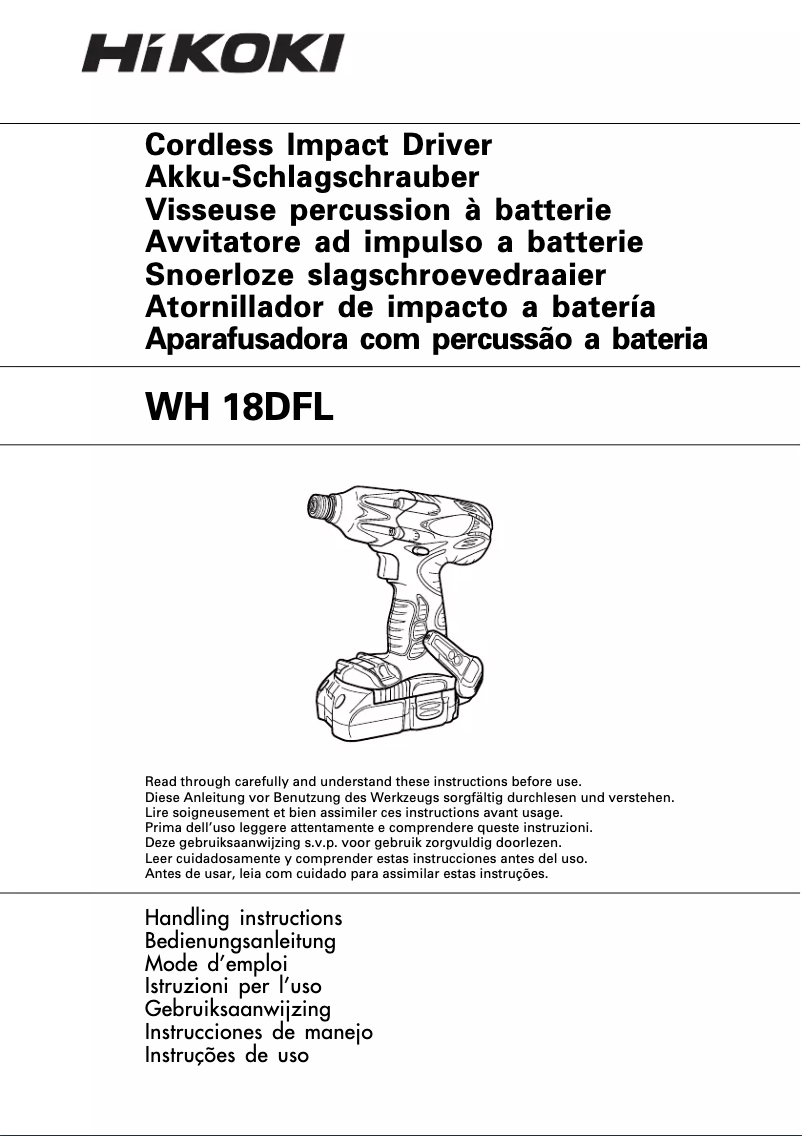 Página 1 del manual Manual de usuario HiKOKI WH18DFL