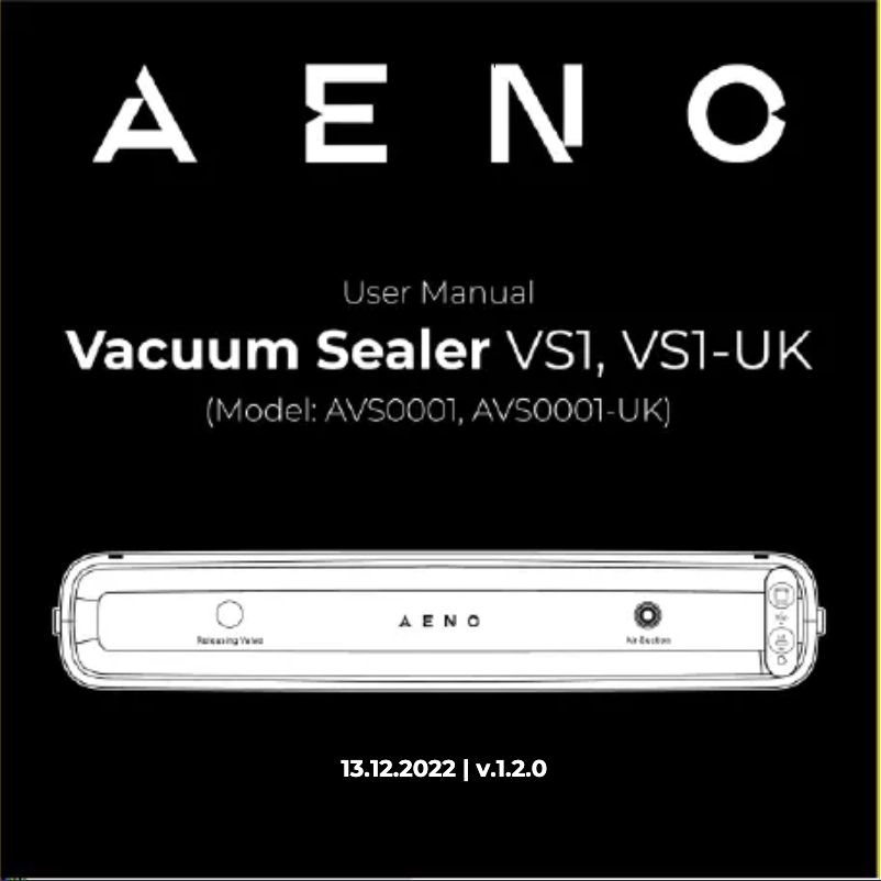 Page 1 de la notice Manuel utilisateur AENO VS1
