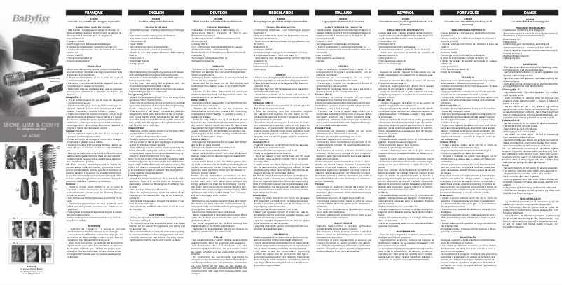 Page 1 de la notice Manuel utilisateur BaByliss AS200E