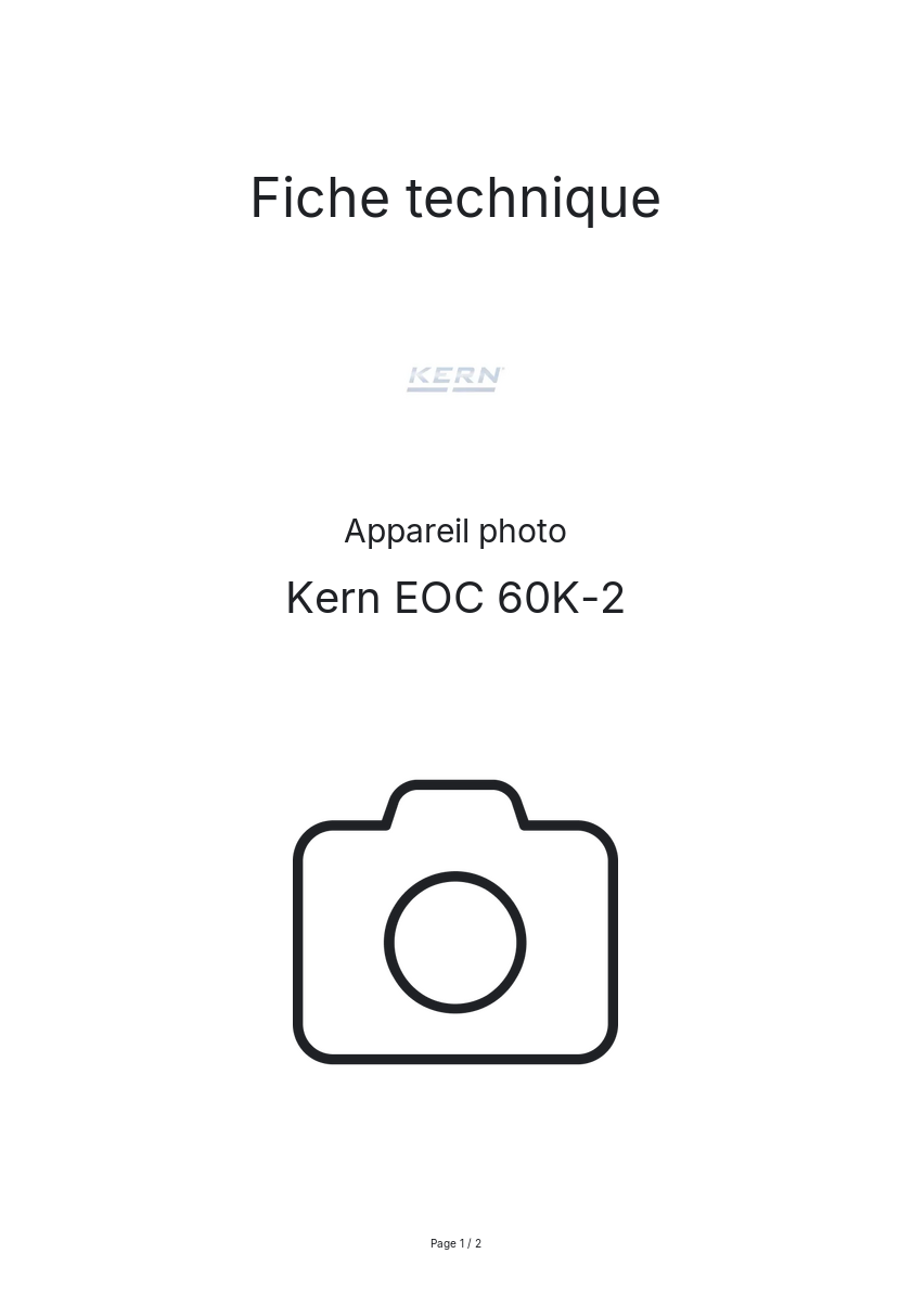 Page n°1 - Fiche technique Kern EOC 60K-2