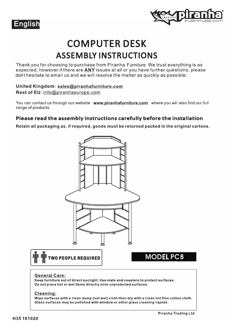 Imagen de la primera página del manual del dispositivo PC8