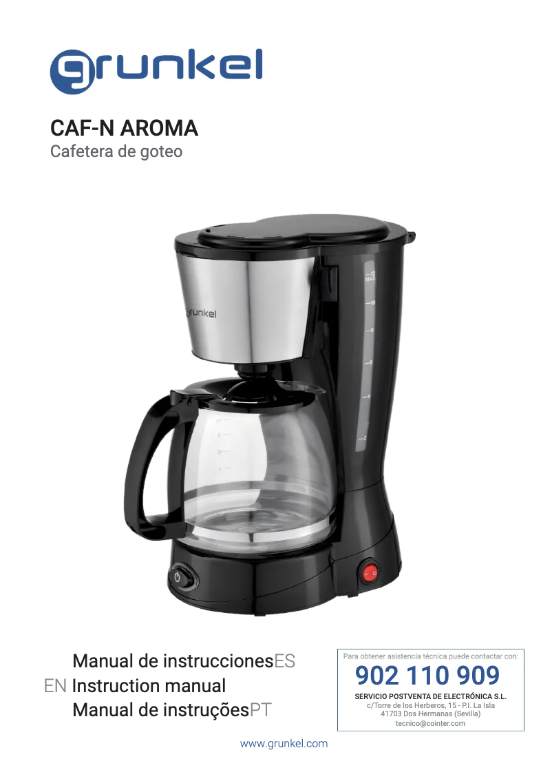 Image de la première page du manuel de l'appareil CAF-N AROMA