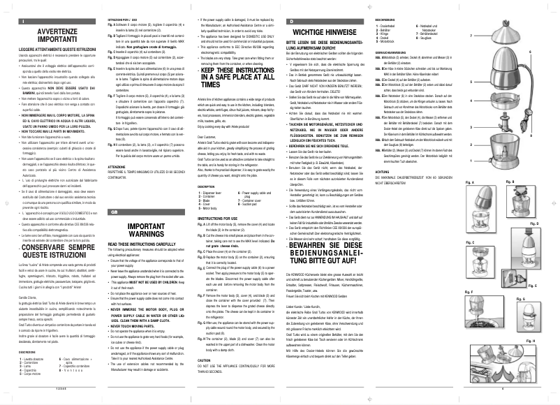 Image de la première page du manuel de l'appareil Gratì Turbo 0439