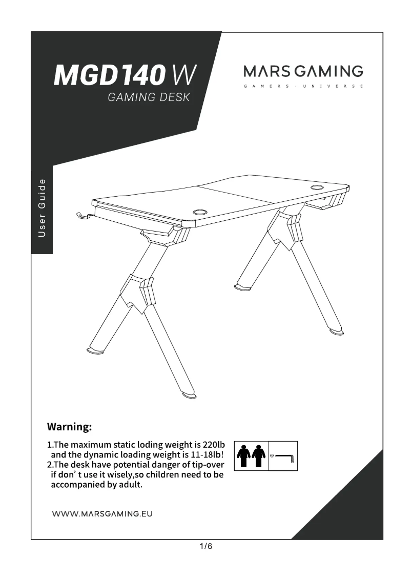 Page 1 de la notice Manuel utilisateur Mars Gaming MGD140