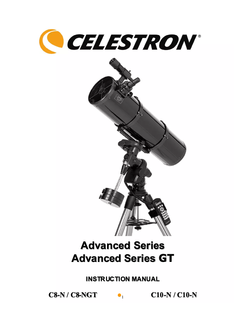 Page n°1 - Manuel utilisateur Celestron C8-NGT Computerized