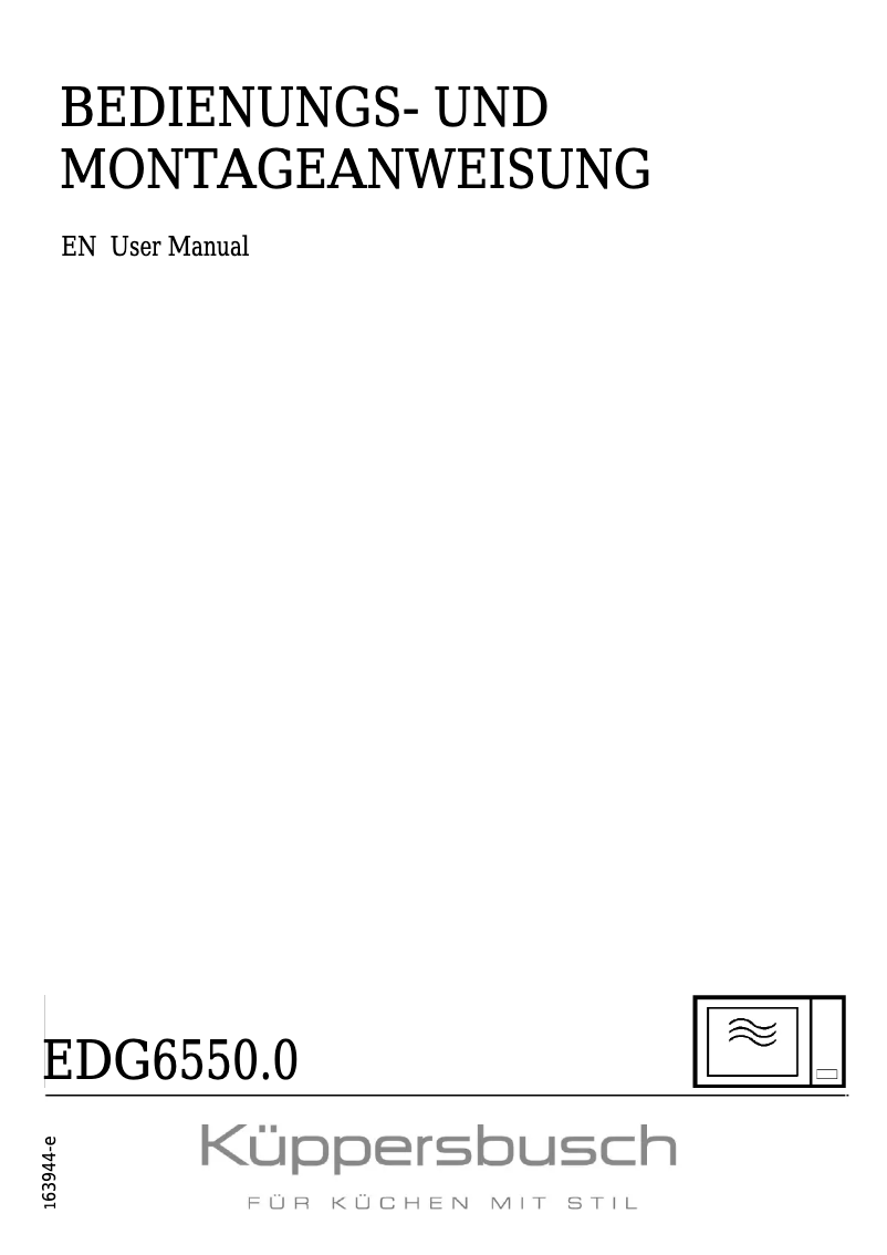 Page 1 de la notice Manuel utilisateur Küppersbusch EDG 6550.0BC
